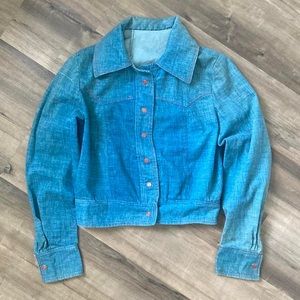 Vtg 60s/70s DENIM SNAP JEAN JACKET